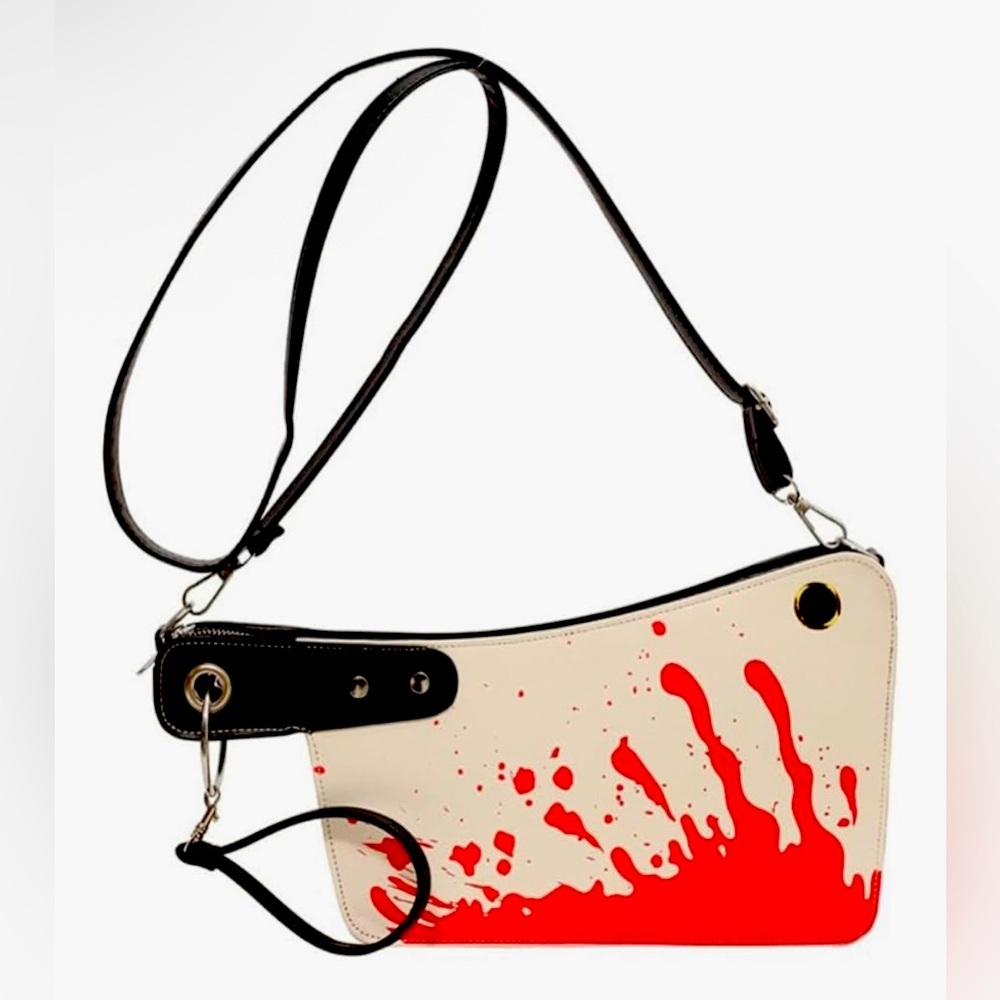 White and Red Cleaver Clutch​